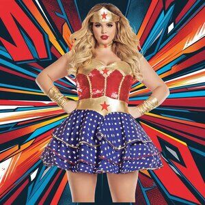 Wonderful Sweetheart 3Pc Costume Women Plus Size 5X Roleplay Cosplay Dress